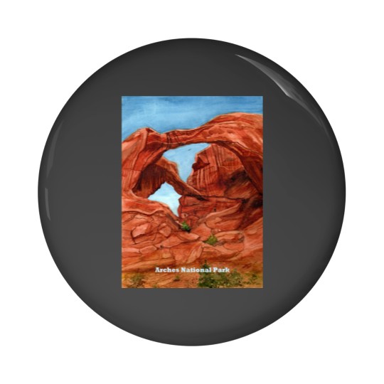 Discover Arches National Park Watercolor - Arches National Park - Pin Buttons
