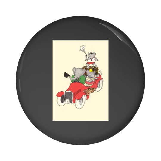 Discover Babar in a car Pin Buttons