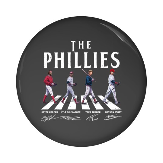 Discover SALE!!! Phillies Walking Abbey Road Signatures Baseball 2023 Signatures Pin Buttons