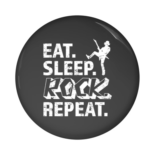 Discover Eat Sleep Rock Repeat Metal Music Rocker Headbanger Pin Buttons