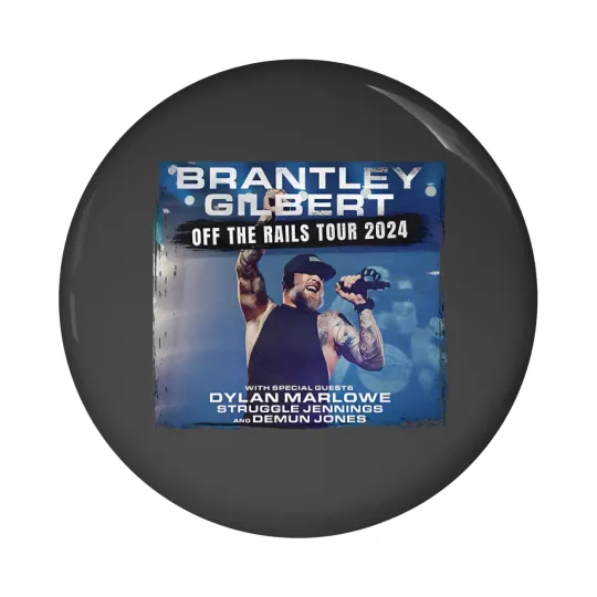 Discover Brantley Gilbert Off The Rails Tour 2024 Pin Buttons -
