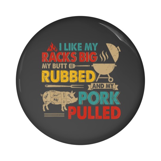 Discover BBQ Lover Pin Button - I Like My Racks Big
