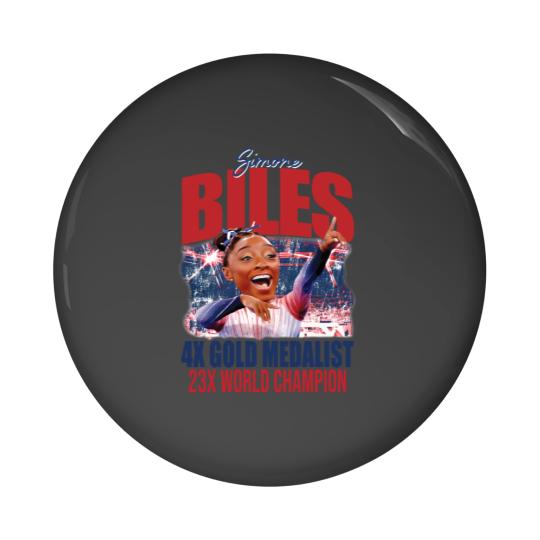 Discover Simone Biles Summer Olympic Games Bootleg Pin Buttons, 2024 Olympics