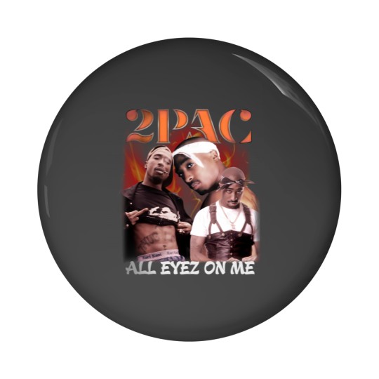 Discover Vintage Rap Pin Buttons Design - Ready to Print Tupac PNG File