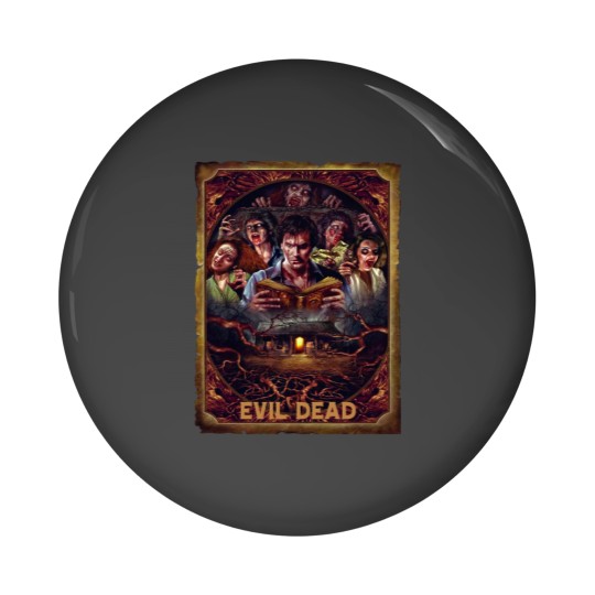 Discover Movie Art, Evil Dead Necronomicon by Peter Panyis, Black Cotton Mens Pin Buttons