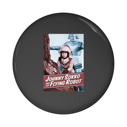 Discover Giant Robot Johnny Sokko's Flying Robot Vintage Poster Pin Buttons