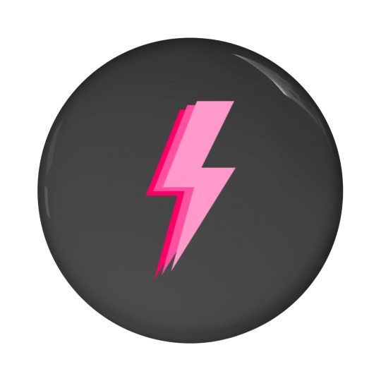 Discover Layered trendy hot pink and light pink lightning bolt Active Pin Buttons