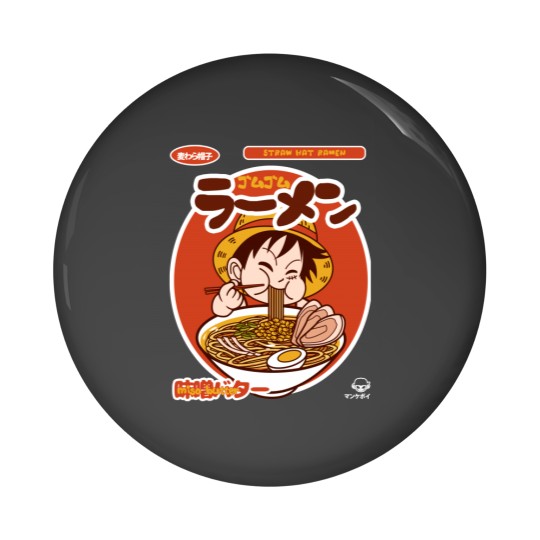 Discover Luffy chibi eating Ramen Pin Buttons