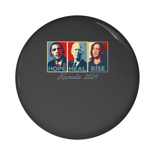 Discover Hope Heal RISE, Kamala Harris 2024 Pin Buttons, Support for First Woman American President