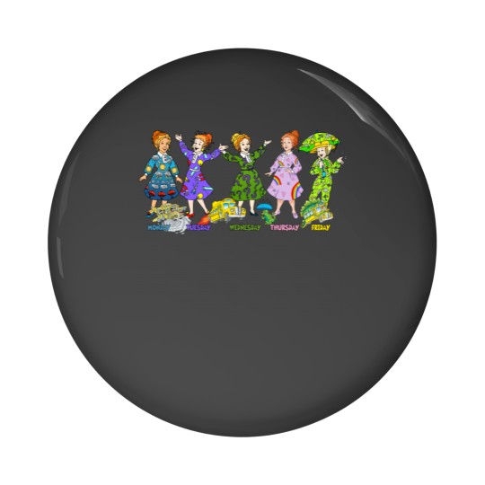 Discover Frizzle School Bus Pin Buttons,The Magic School Bus Pin Buttons