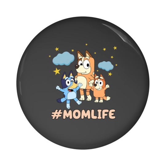 Discover Mom Life Pin Buttons featuring BlueyDad & Family