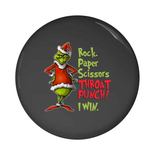 Discover Grin Rock Paper Scissors Throat Punch, Win Pin Buttons, Rock Paper Scissors Pin Buttons