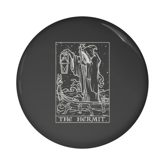 Discover Gothic Hermit Tarot Card Halloween Pin Buttons
