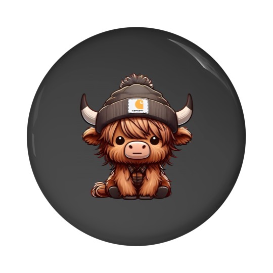 Discover Highland Cow Pin Buttons - Cute Cow Design