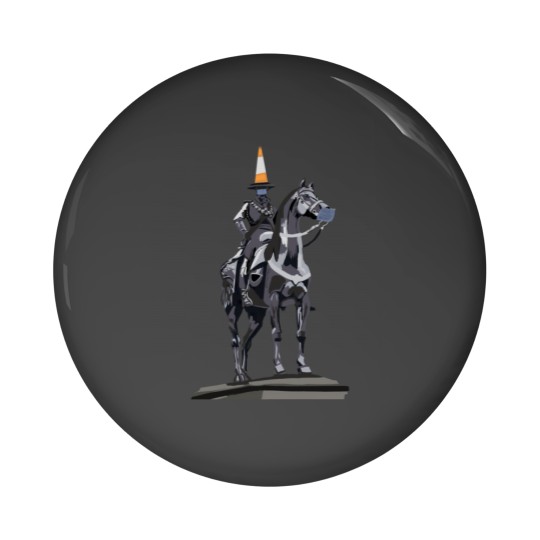 Discover Duke of Wellington Statue Wearing Face Masks Pin Buttons