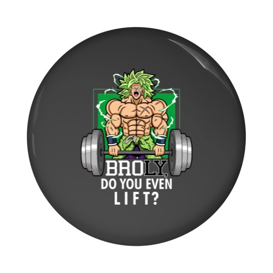 Discover Brolifting Super Saiyan Gym Lifting Broly Anime Workout Pin Buttons