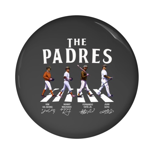 Discover The Padres Walking Abbey Road Signatures Baseball Pin Buttons, Kim Ha-Seong, Manny Machado, FRD Tatis JR.