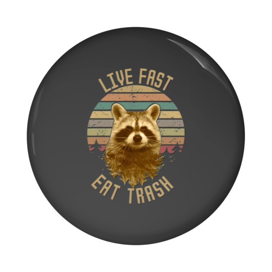 Discover Live Fast Eat Trash Pin Buttons