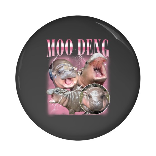 Discover Vintage Moo Deng Pin Button