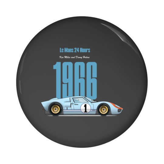 Discover GT40 Ken Miles 1966 Pin Buttons