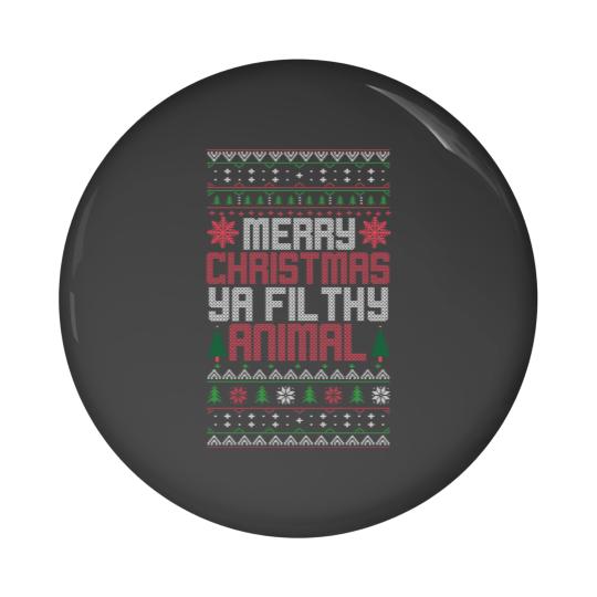 Discover Urban Attitude Christmas Merry Xmas Ya Filthy Animal Meme Pin Buttons