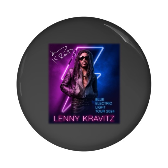 Discover Lenny Kravitz Electric Blue Light Tour 2024 Signature Unisex Pin Buttons All Size
