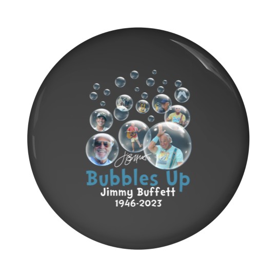 Discover Rare Jimmy Buffett 1946 2023 Bubbles Up Thank  You Memories Black Pin Buttons