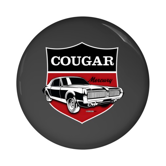 Discover Classic Mercury Cougar crest Pin Buttons