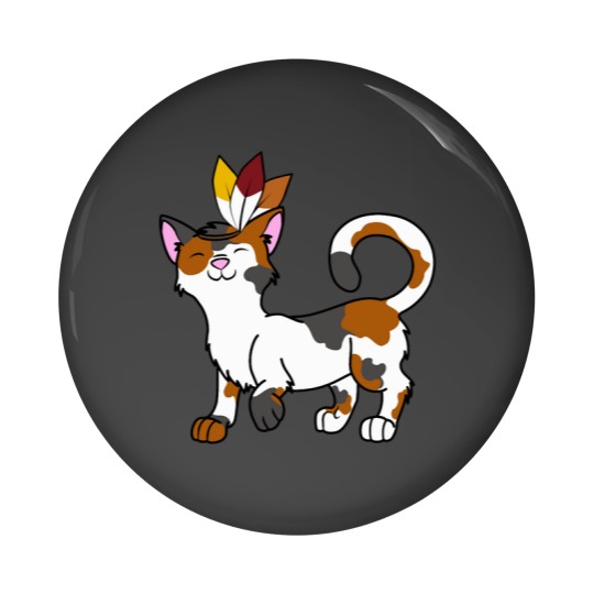 Discover Thanksgiving Calico Cat with Indian Headdress Perfect Gift Pin Buttons