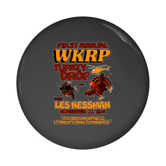 Discover Thanksgiving 1st Annual WKRP Turkey Drop Pin Buttons