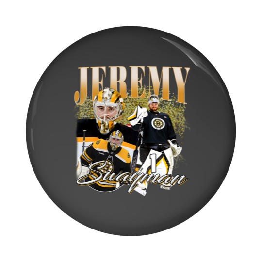 Discover Jeremy Swayman Pin Buttons Ice Hockey American Professional Hockey Championship Sport Merch Vintage Pin Buttons