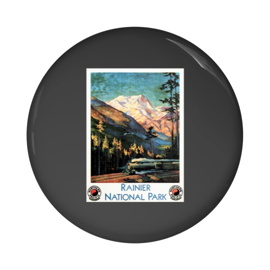 Discover Rainier National Park Old Railway Northern Pacific Pin Buttons