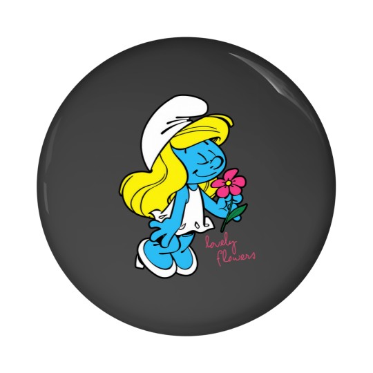 Discover Us The Smuurfs Smurfette Lovely Flowers Unisex Vintage Pin Buttons
