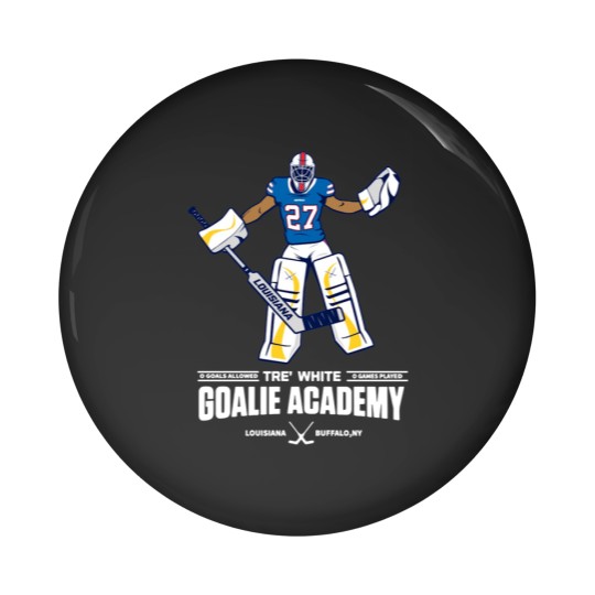Discover tre white goalie academy Print Trucker Hats Pin Buttons