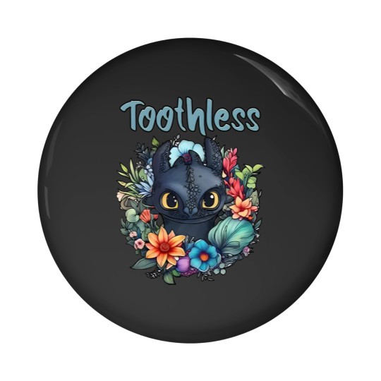 Discover Disneyyy How To Train Your Dragon Toothless Floral Pin Buttons, Disneyyy Pin Buttons