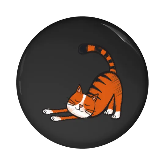 Discover Cute cat with black stripes and orange color Pin Buttons
