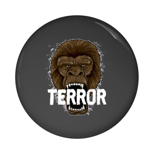 Discover Monkey Terror - Gorilla Ape Alpha Leader Zoo Rage Pin Buttons