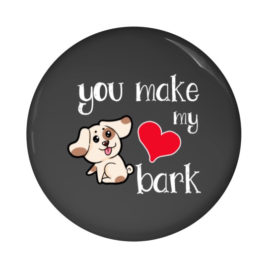 Discover You make my heart bark Dog Doggie Present Heart Pin Buttons