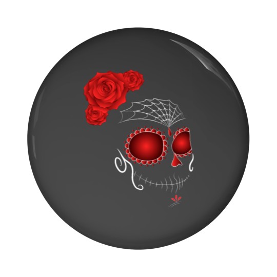 Discover Sugar Skull with Rose Crown Dia De Los Muertos Pin Buttons
