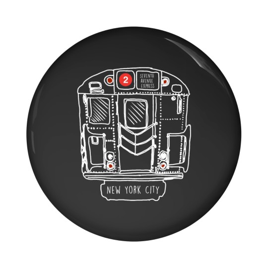 Discover New York City Subway Queens 2 Express Train Pin Buttons