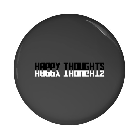 Discover happy thoughts shadow mirrored design logo only th Pin Buttons
