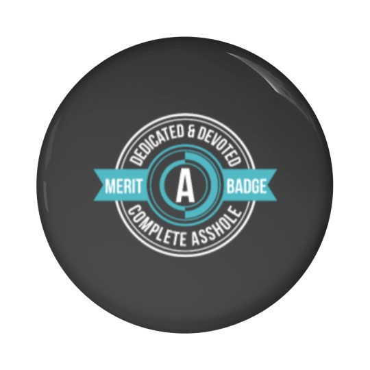 Discover Asshole Merit Badge Pin Buttons