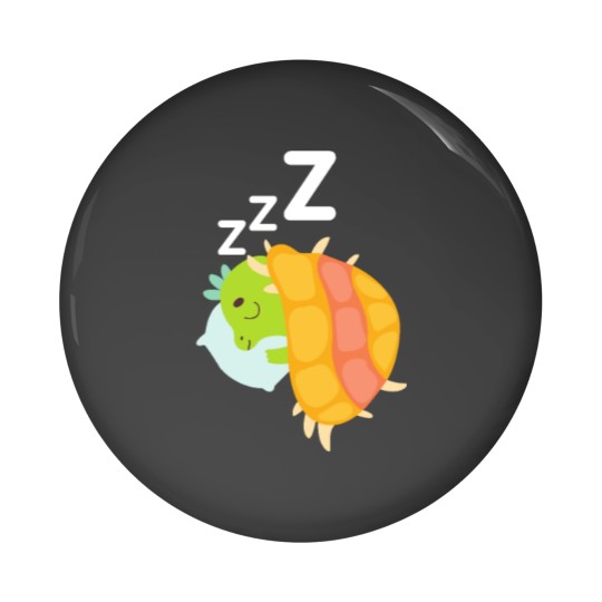 Discover Cute little dino sleeping Pin Buttons