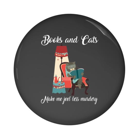 Discover Cat Lovers | Books And Cats Make Me Feel Murdery T- Pin Buttons