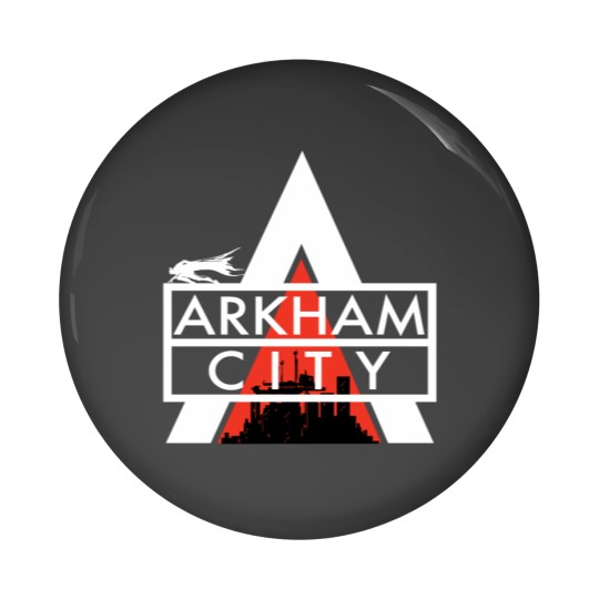 Discover Arkham City Logo White Pin Buttons