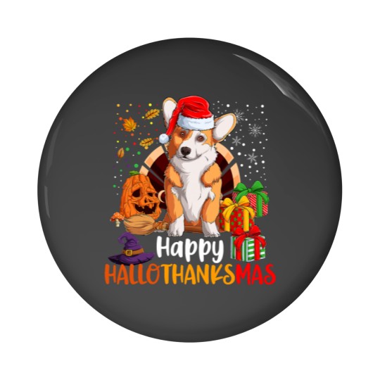 Discover Corgi Dog Happy Hallothanksmas Welsh Corgi Lover H Pin Buttons