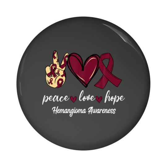 Discover Peace Love Cure Hemangioma Burgundy Ribbon Awarene Pin Buttons