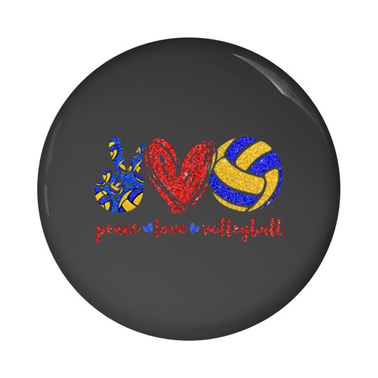Discover Pin Buttons - Peace Love Volleyball Collection