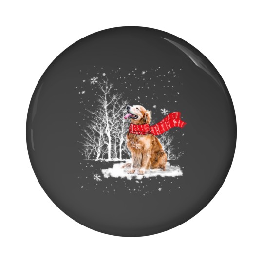 Discover Golden Retriever Is Watching The Snow Falls Christ Pin Buttons