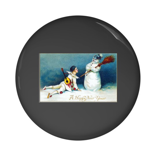 Discover Vintage New Year's Day Boy And Snow Pin Buttons